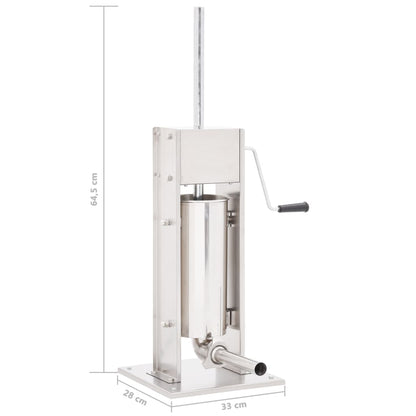 Worstenvuller Handmatig Roestvrij Staal Zilverkleurig