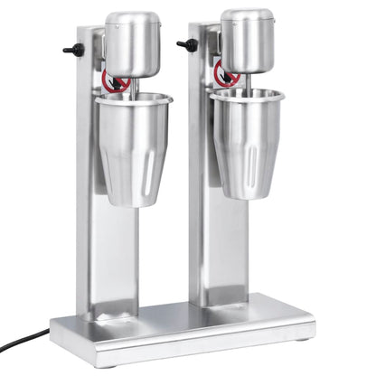 Milkshake Mixer Met Dubbele Bekers Roestvrij Staal 2 L