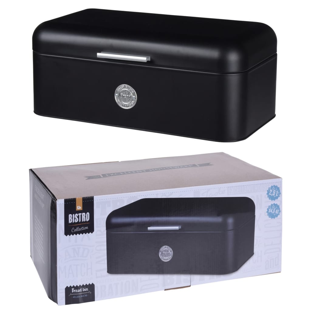 Excellent Houseware Broodtrommel 2,5 L Matzwart