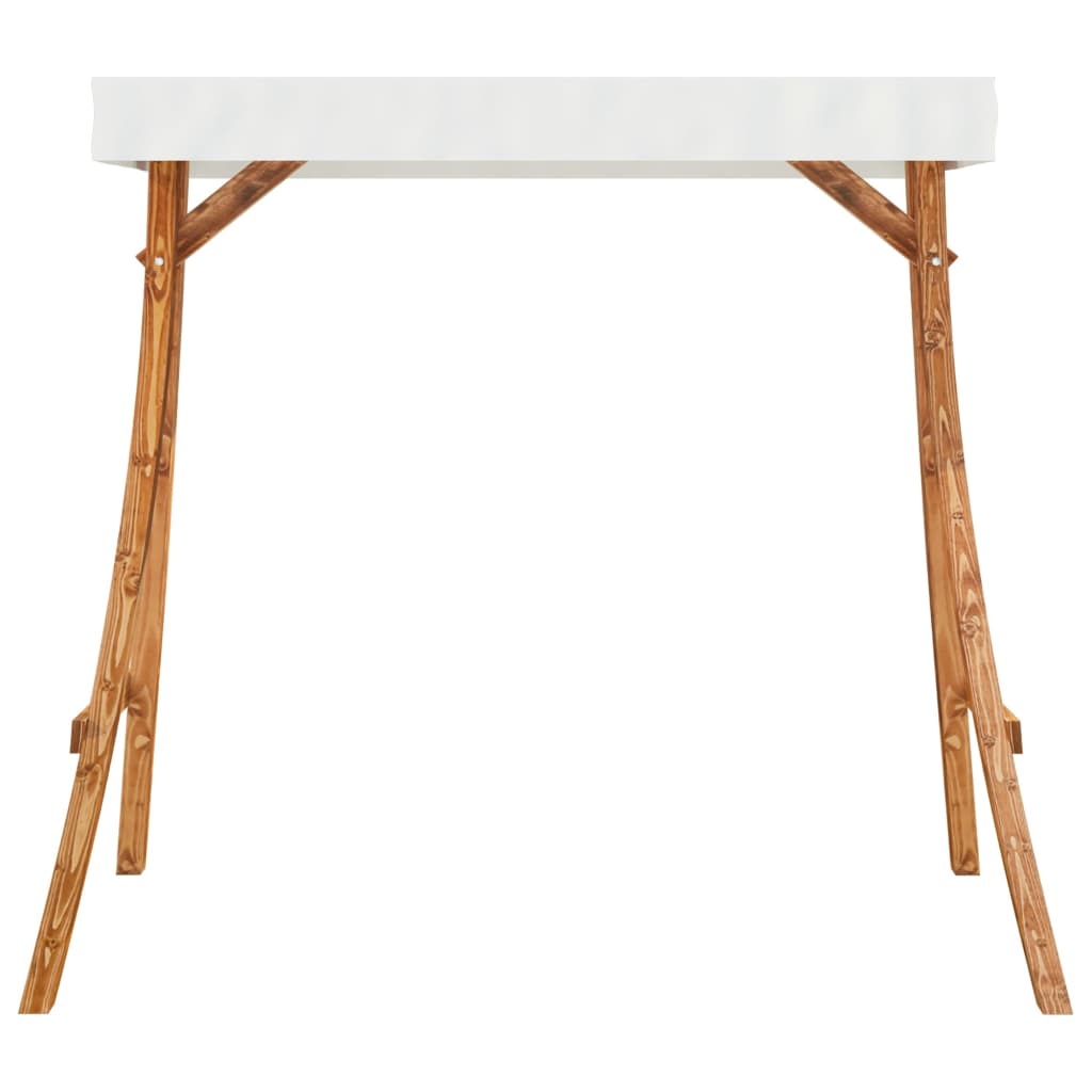 Schommelframe Met Kleur Dak Gebogen Hout Met Teakafwerking