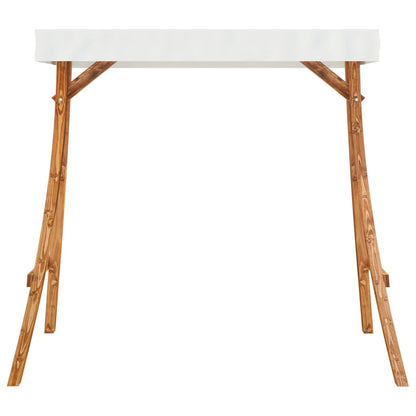 Schommelframe Met Kleur Dak Gebogen Hout Met Teakafwerking