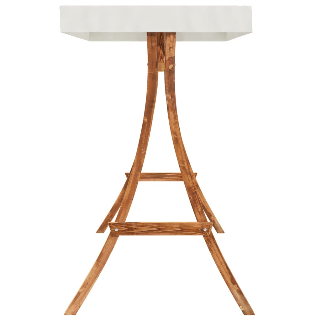 Schommelframe Met Kleur Dak Gebogen Hout Met Teakafwerking