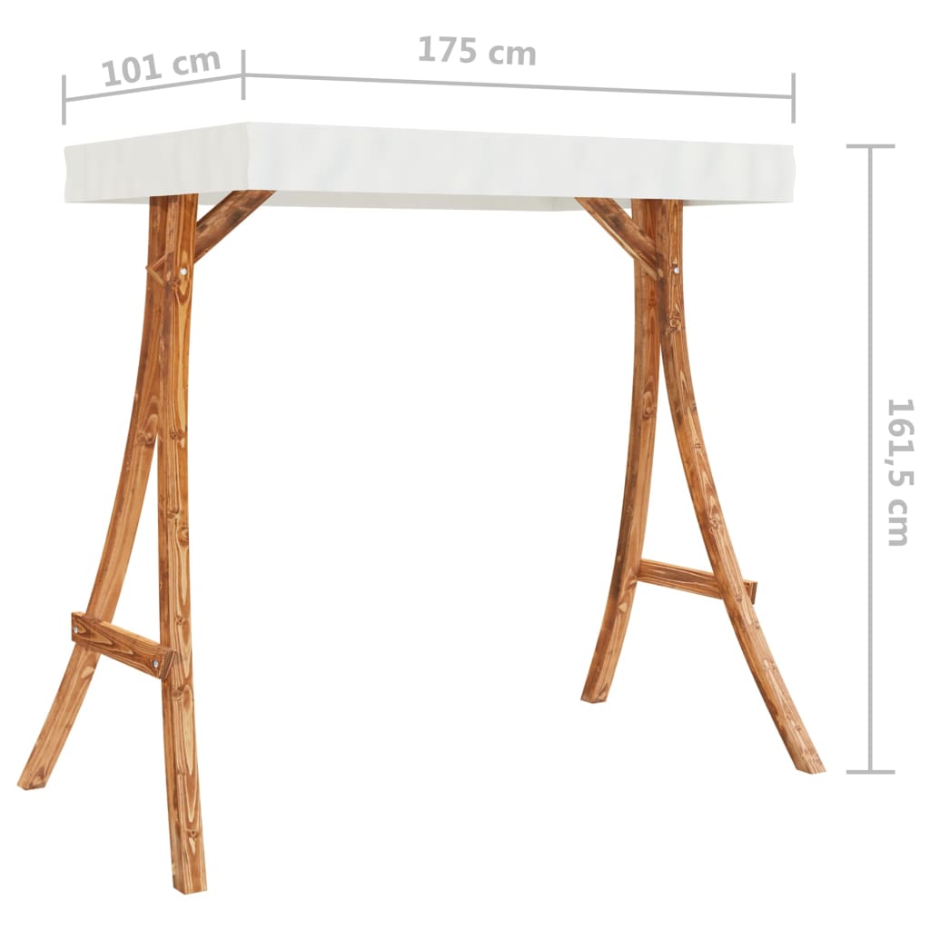 Schommelframe Met Kleur Dak Gebogen Hout Met Teakafwerking