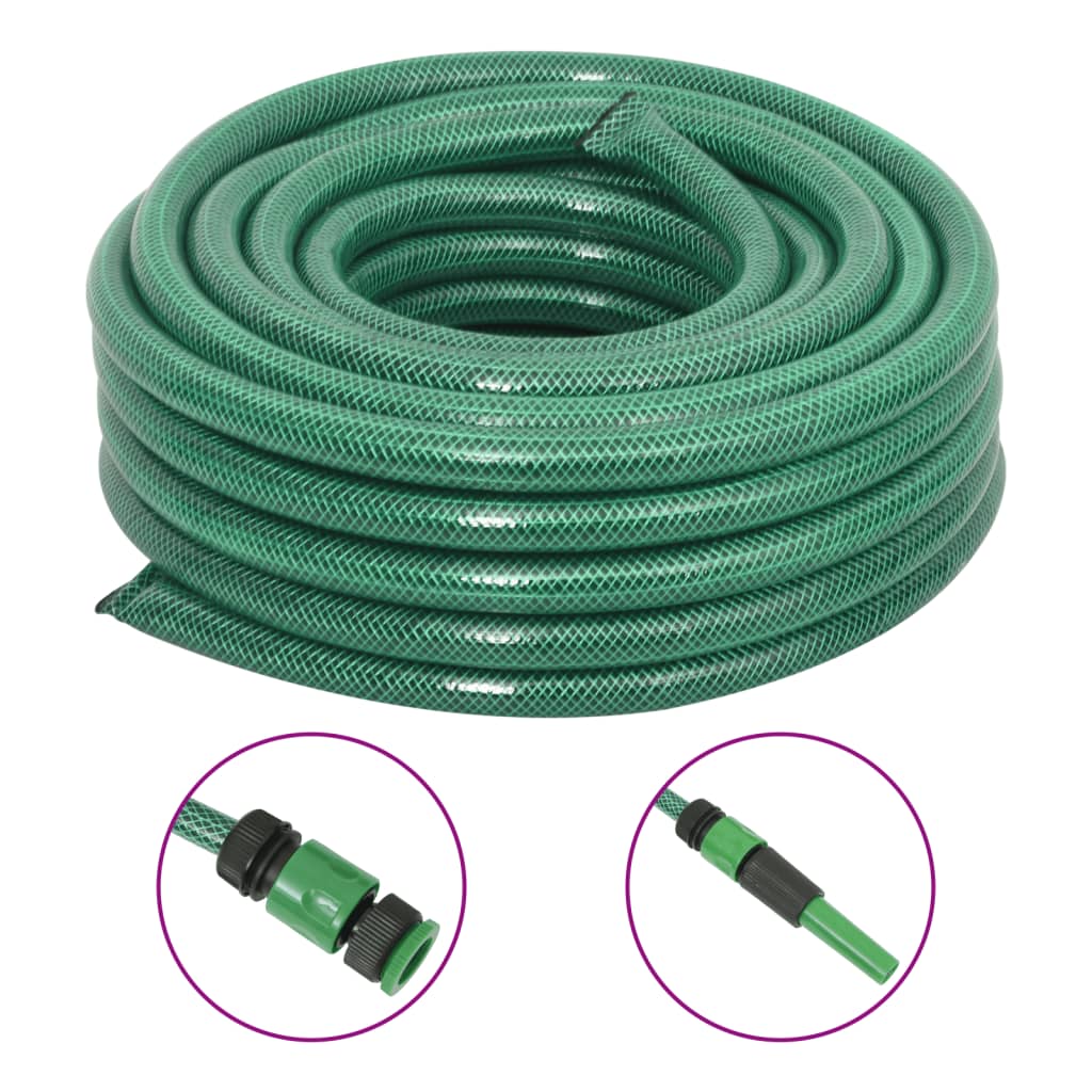 Tuinslang Met Koppelingsset 0,5'' 10 M Pvc Groen