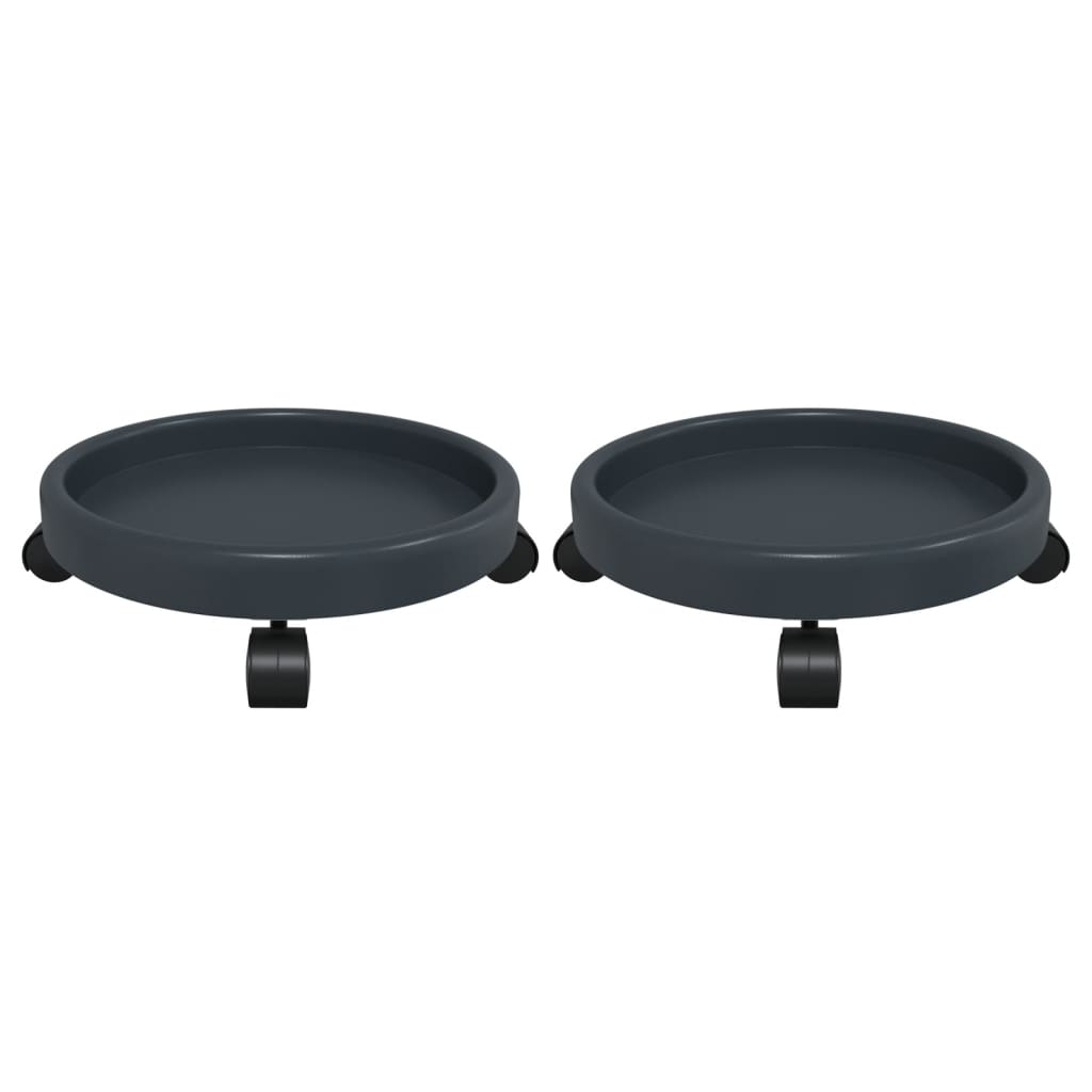 Plantentrolleys 2 St Met Wielen Ø34 Cm 35 Kg Grijs