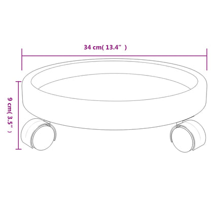 Plantentrolleys 2 St Met Wielen Ø34 Cm 35 Kg Grijs