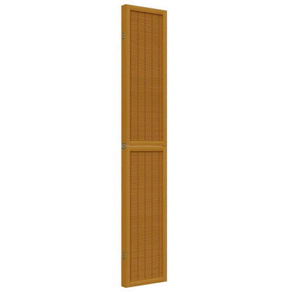 Kamerscherm Met 4 Panelen Massief Paulowniahout Bruin