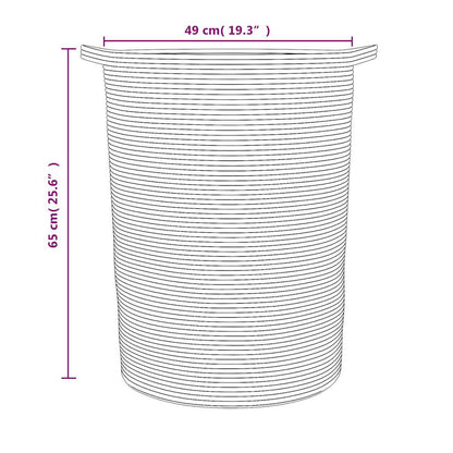 Opbergmand Ø 49X65 Cm Katoen En Wit