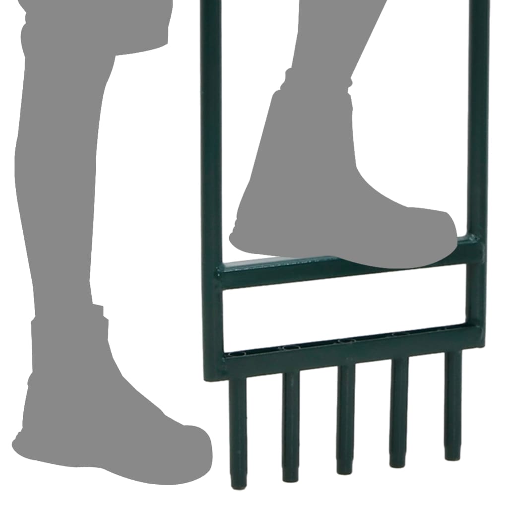 Gazonbeluchter Met 5 Holle Tanden Gepoedercoat Staal Groen