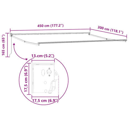 Luifel Uittrekbaar 4,5X3 M Stof En Aluminium En Wit