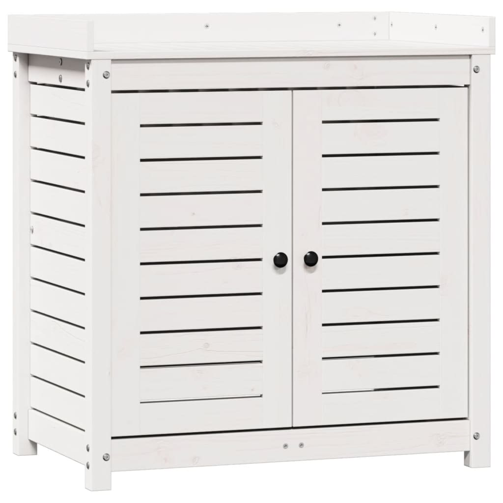 Oppottafel Met Schappen 82,5X50X86,5 Cm Massief Grenenhout