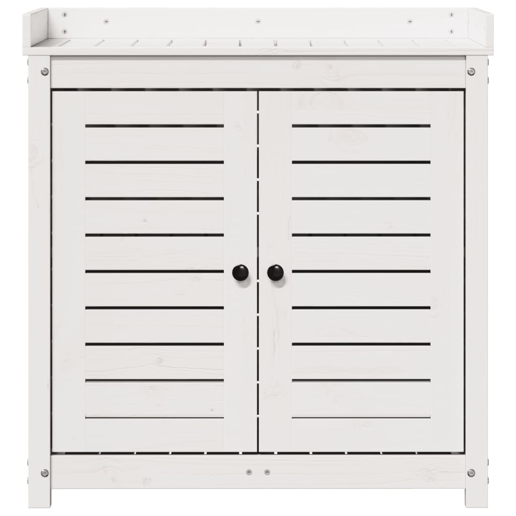 Oppottafel Met Schappen 82,5X50X86,5 Cm Massief Grenenhout