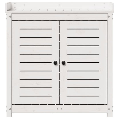 Oppottafel Met Schappen 82,5X50X86,5 Cm Massief Grenenhout