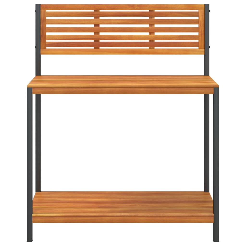 Tuinwerktafel 90X50X110 Cm Massief Acaciahout En Staal Crème