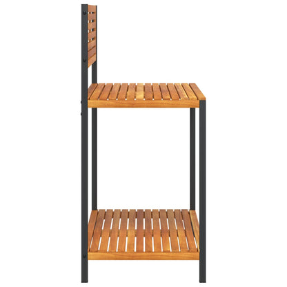 Tuinwerktafel 90X50X110 Cm Massief Acaciahout En Staal Crème