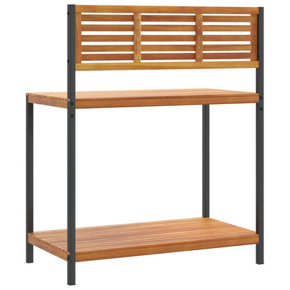 Tuinwerktafel 90X50X110 Cm Massief Acaciahout En Staal Crème